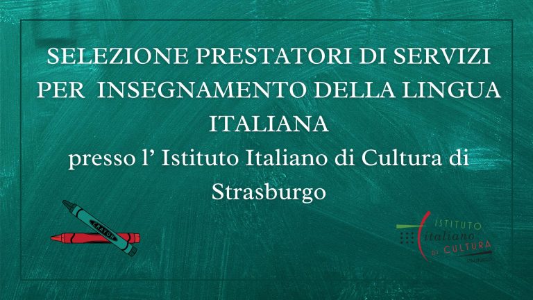 Ricerca prestatori di servizi IIC Strasburgo