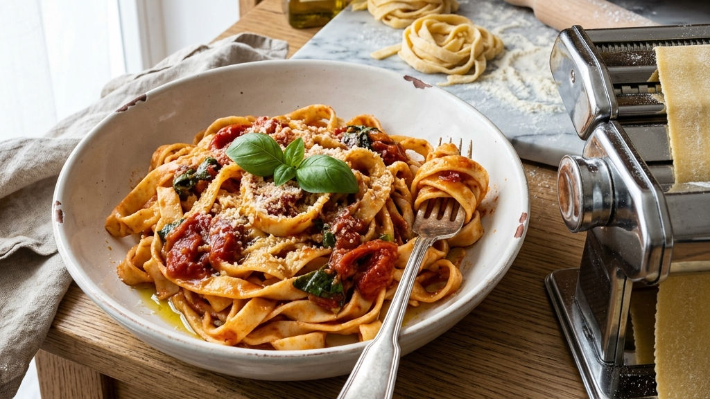 Tagliatelles maison à la tomate